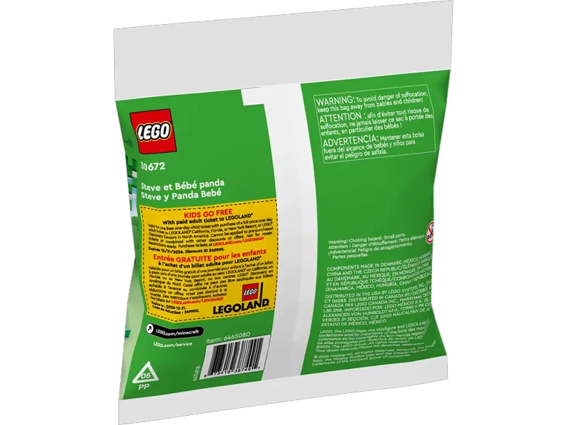 LEGO MINECRAFT STEVE Y PANDA BEBE  (30672) 35 PIEZAS - 3