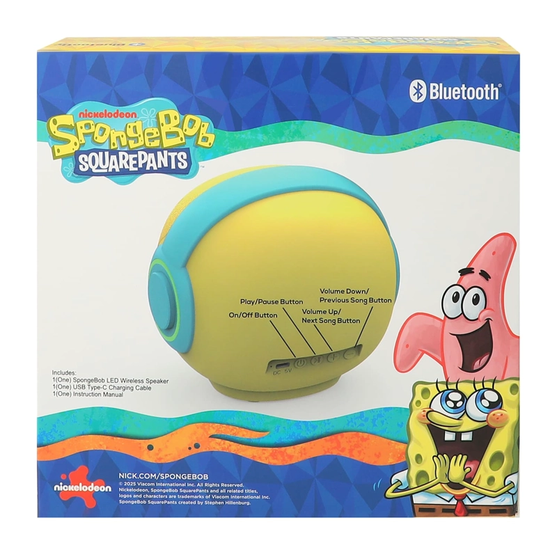 PARLANTE INALAMBRICO LED NICKELODEON BOB ESPONJA - 6