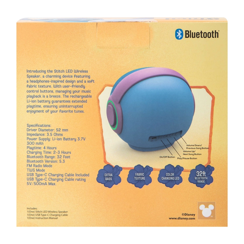 PARLANTE INALAMBRICO LED DISNEY STITCH - 8