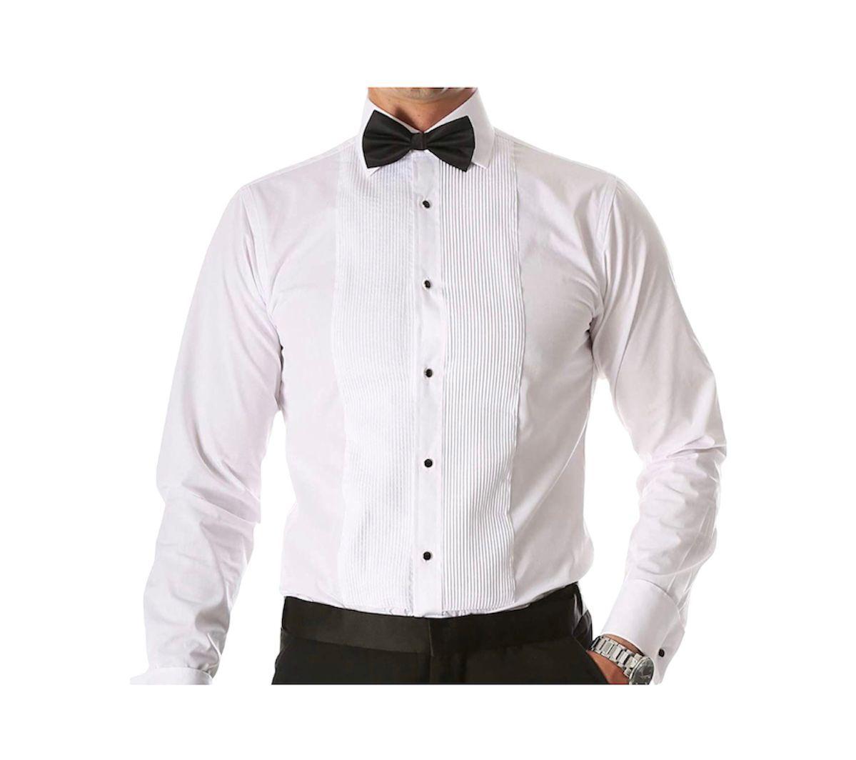 CAMISA BLANCA PLISADA ESMOQUIN DE HOMBRE ,DE NOVIO ,EVENTO - 1