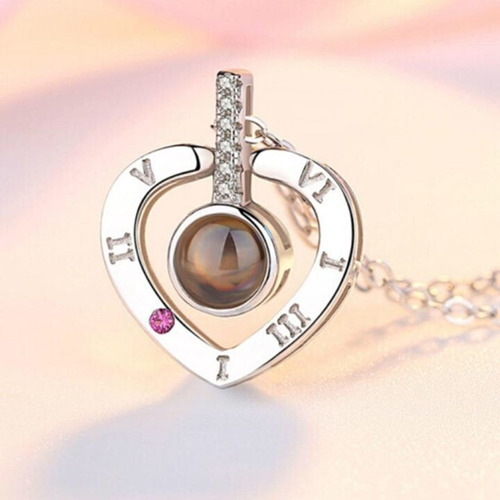 COLLAR PARA PAREJAS O MEJORES AMIGOS MODELO CORAZON NUMEROS ROMANOS - 4