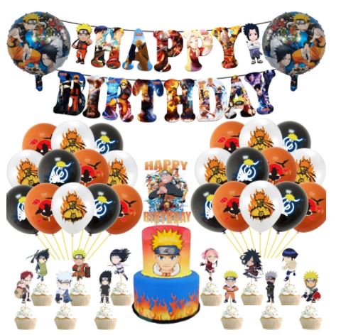 SET DECORACIÓN CUMPLEAÑOS NARUTO - 1
