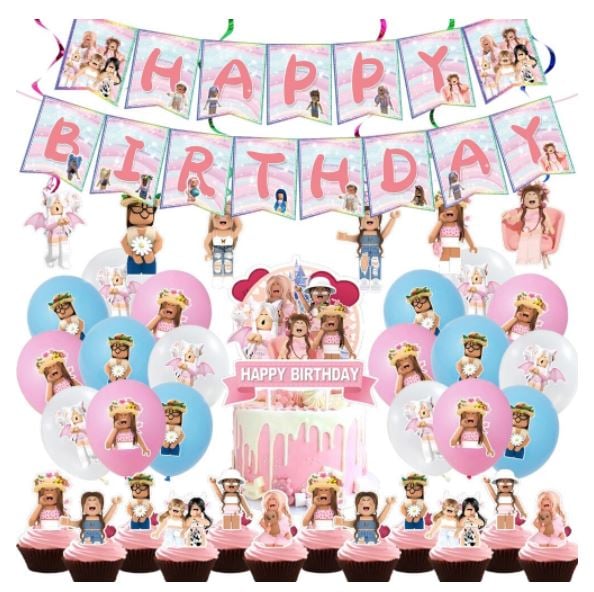 SET DECORACIÓN CUMPLEAÑOS ROBLOX NIÑA - 1
