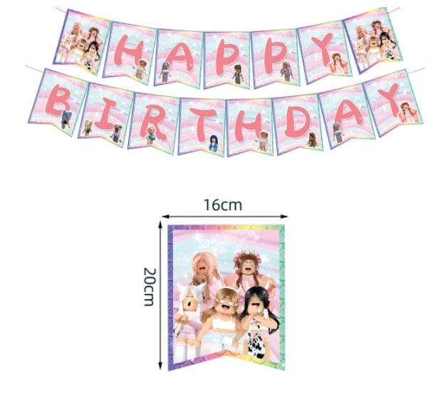 SET DECORACIÓN CUMPLEAÑOS ROBLOX NIÑA - 5