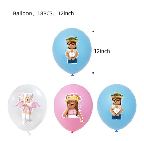 SET DECORACIÓN CUMPLEAÑOS ROBLOX NIÑA - 6