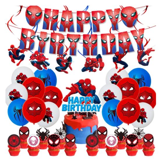 SET DECORACIÓN CUMPLEAÑOS SPIDERMAN - 1