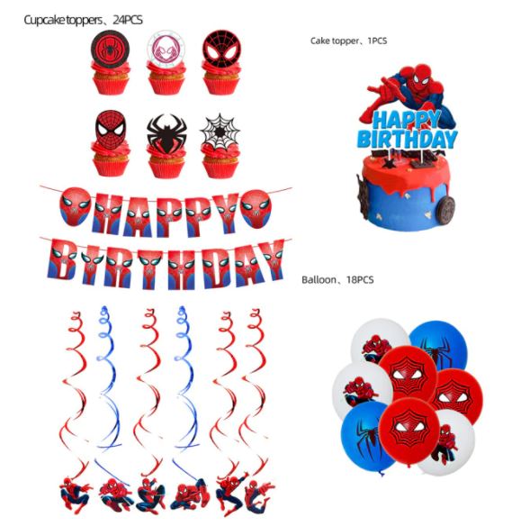 SET DECORACIÓN CUMPLEAÑOS SPIDERMAN - 4