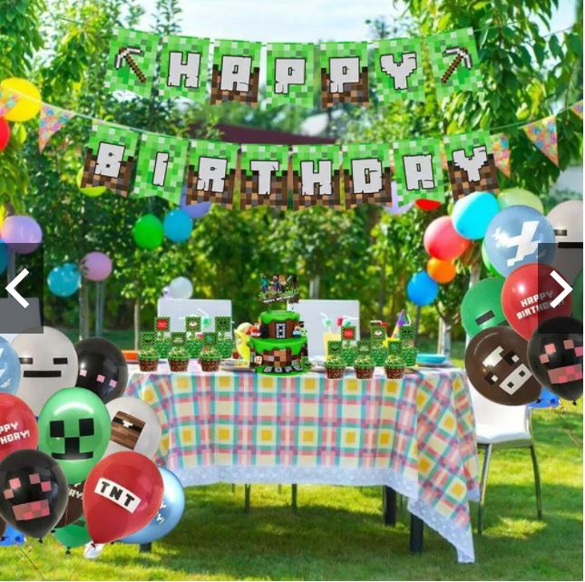 SET DECORACIÓN CUMPLEAÑOS MINECRAFT - 4