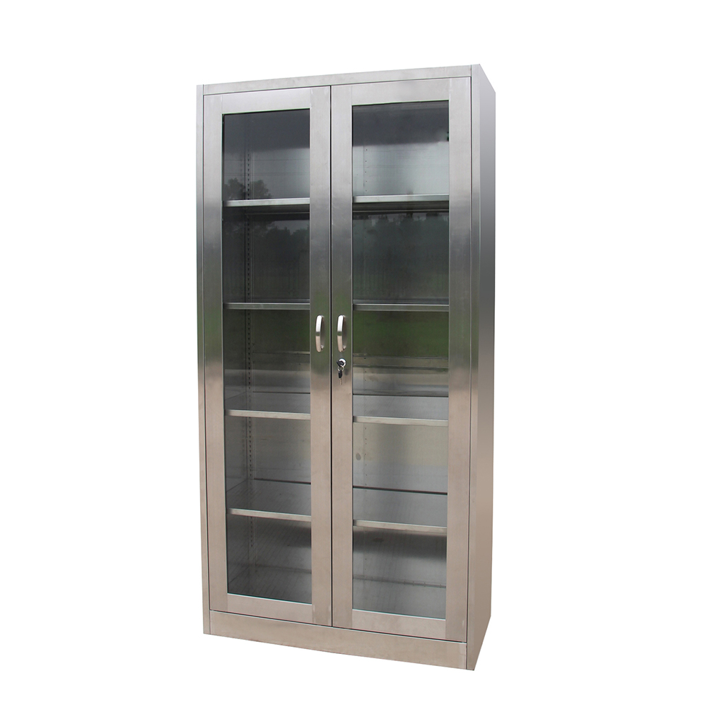 VITRINA MUEBLES SANTIAGO SPA SS04C_R INOXIDABLE 2 PUERTAS ABATIBLES ACERO - 1