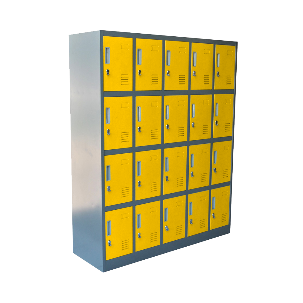LOCKER METÁLICO 5 CUERPOS | 20 PUERTAS COLOR AMARILLO - 1