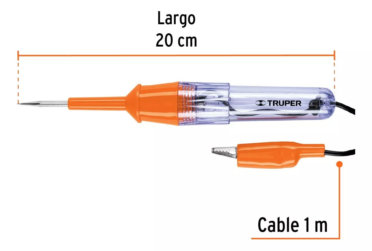 PROBADOR DE CORRIENTE DIRECTA 1 MT MARCA TRUPER PROCO-20 - 3