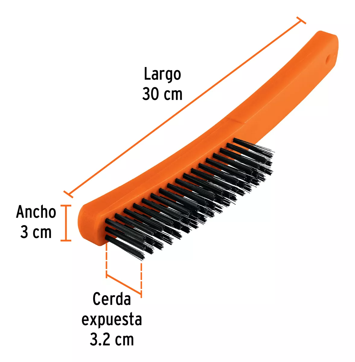 ESCOBILLA ACERO TRUPER C/MANGO 4 X 16 HILERAS - 2