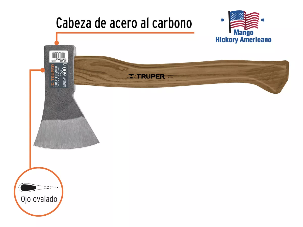 HACHA TIPO EUROPERO 1 1/4 LBS TRUPER - 2