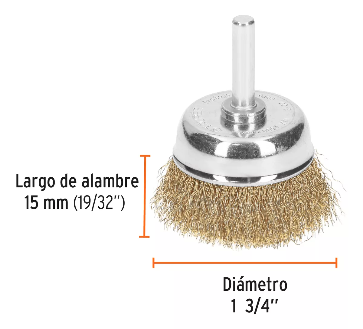 ESCOBILLA COPA PARA TALADRO GRUESA DE 1 3/4 TRUPER (CO-2) - 3