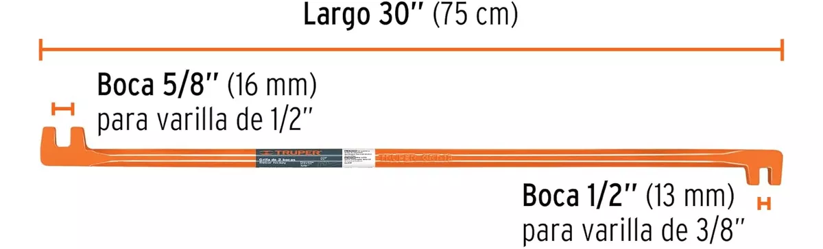 GRIFA DOS BOCAS 5/8 - 1/2 TRUPER (GRT-19) - 2