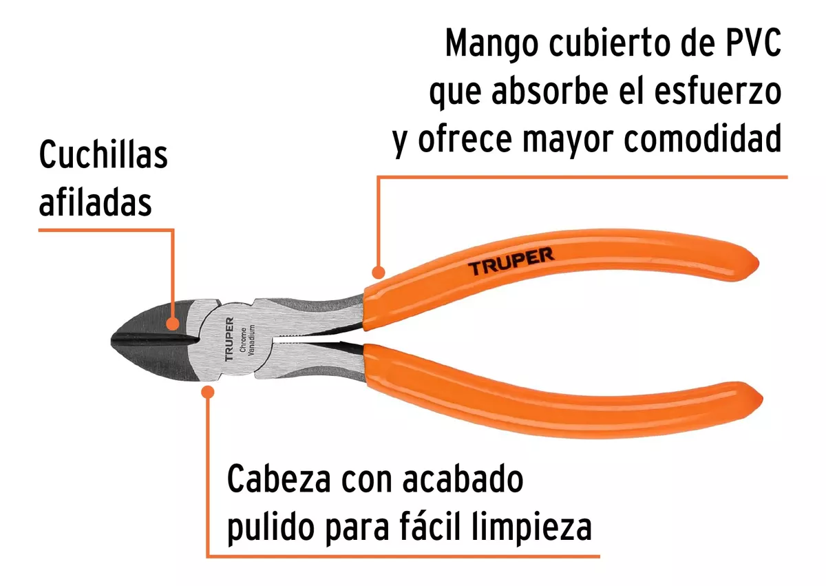 ALICATE CORTE DIAGONAL 6 MARCA TRUPER (T202-6) - 2