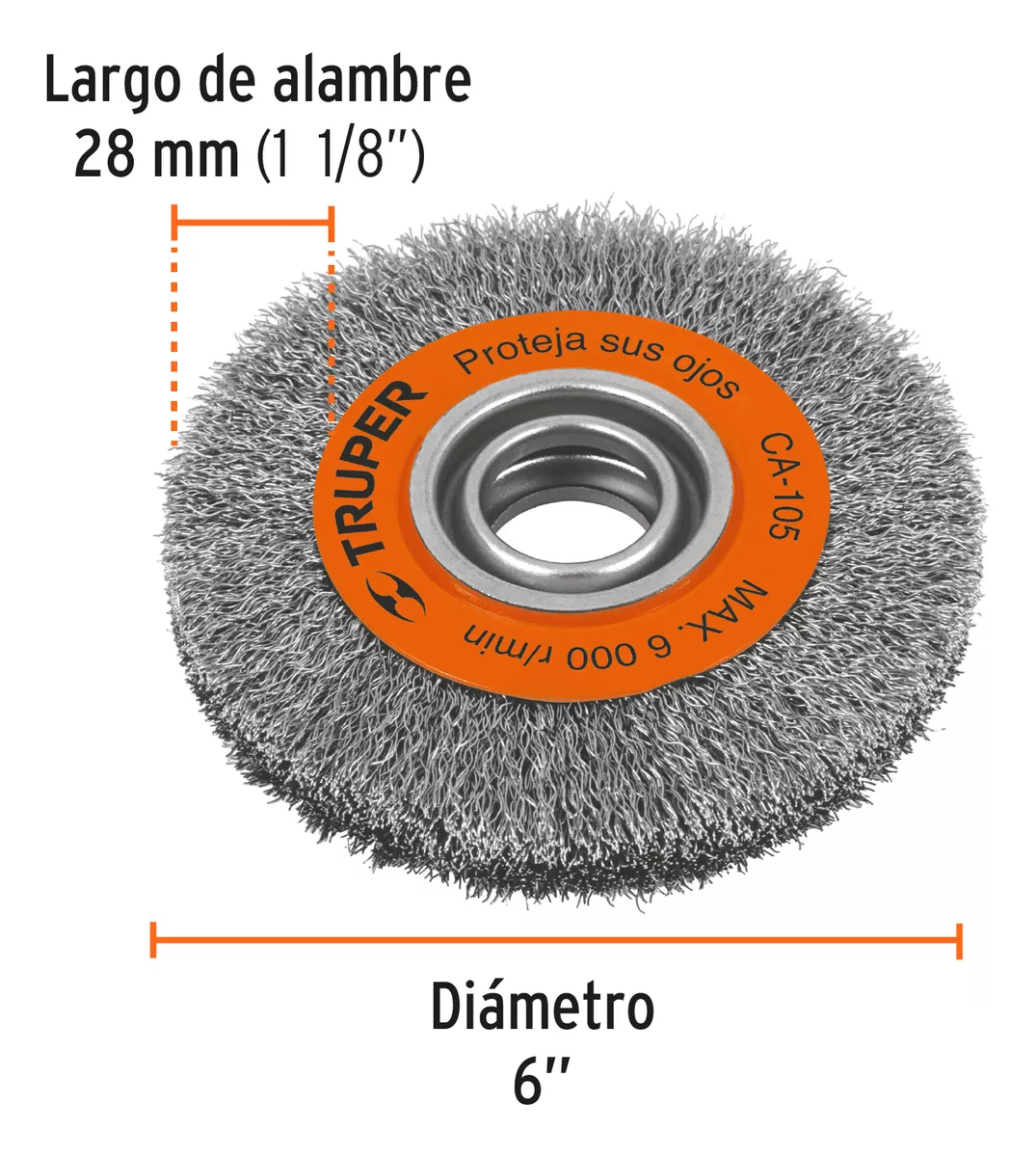 GRATA CIRCULAR ONDULADO 6 PARA ESMERIL 13/16 TRUPER (CA-105) - 3