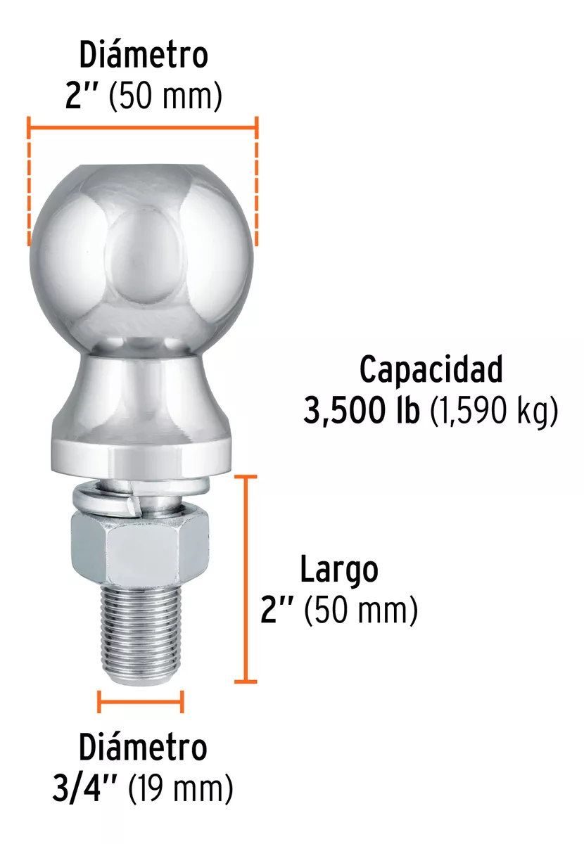 BOLA DE ARRASTRE 3.500 LBS MARCA TRUPER (BOLA-35) - 3