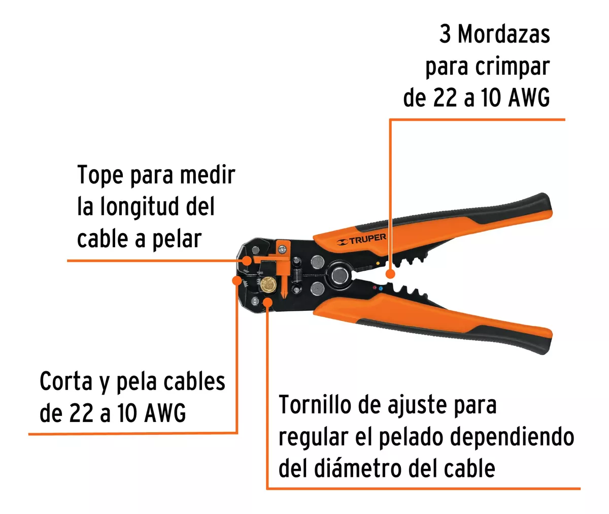 ALICATE PELACABLE AUTOMÁTICO MARCA TRUPER - 2