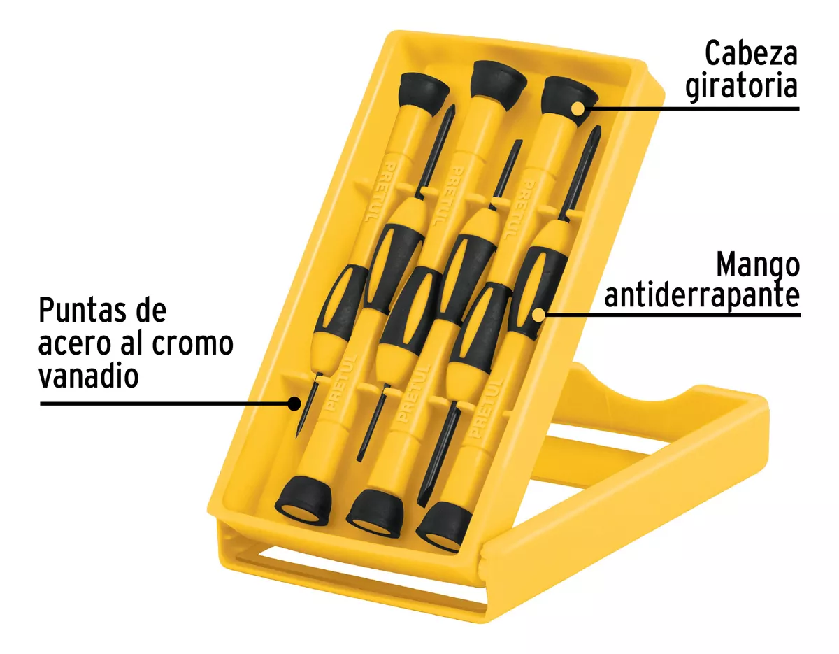 JUEGO DESTORNILLADOR DE PRECISIÓN MARCA PRETUL (J-DEJ-6) - 2