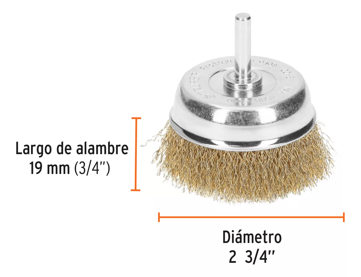 ESCOBILLA COPA PARA TALADRO GRUESA DE 2 3/4 TRUPER (CO-3) - 3
