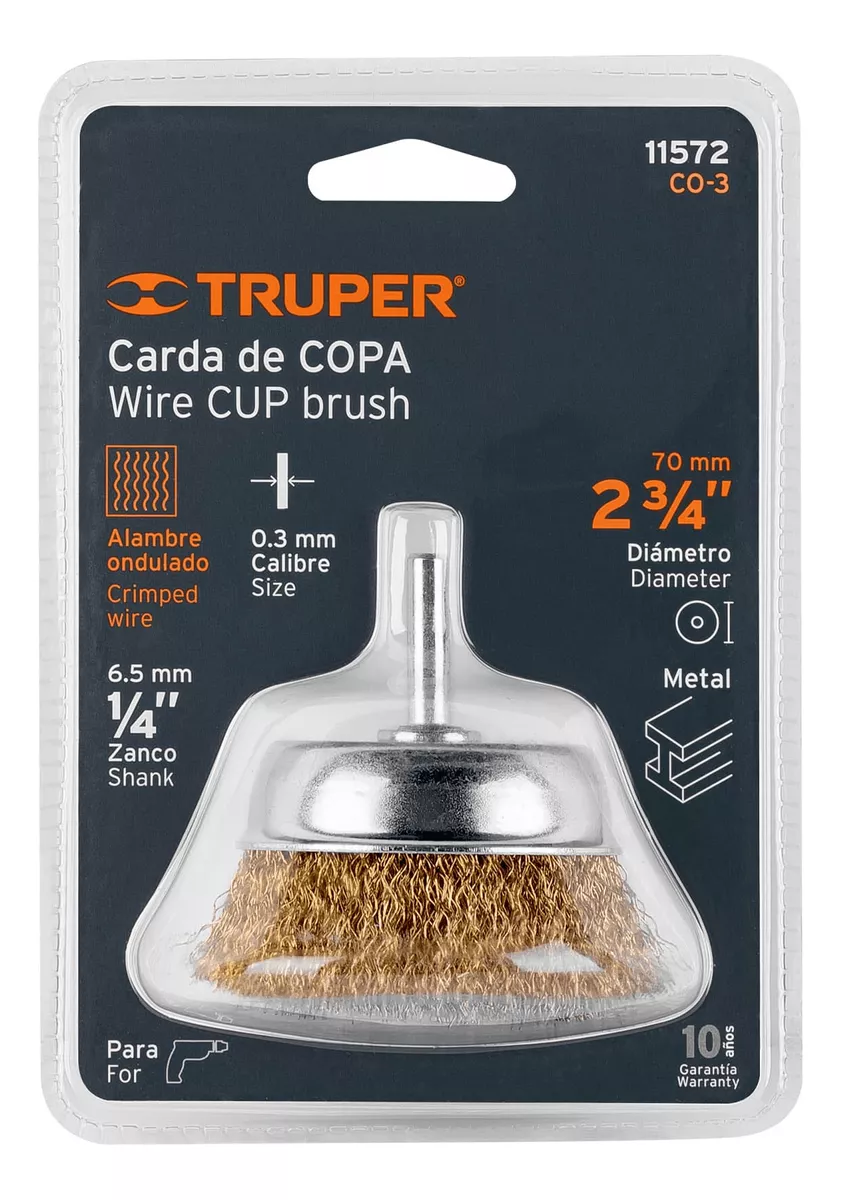 ESCOBILLA COPA PARA TALADRO GRUESA DE 2 3/4 TRUPER (CO-3) - 4
