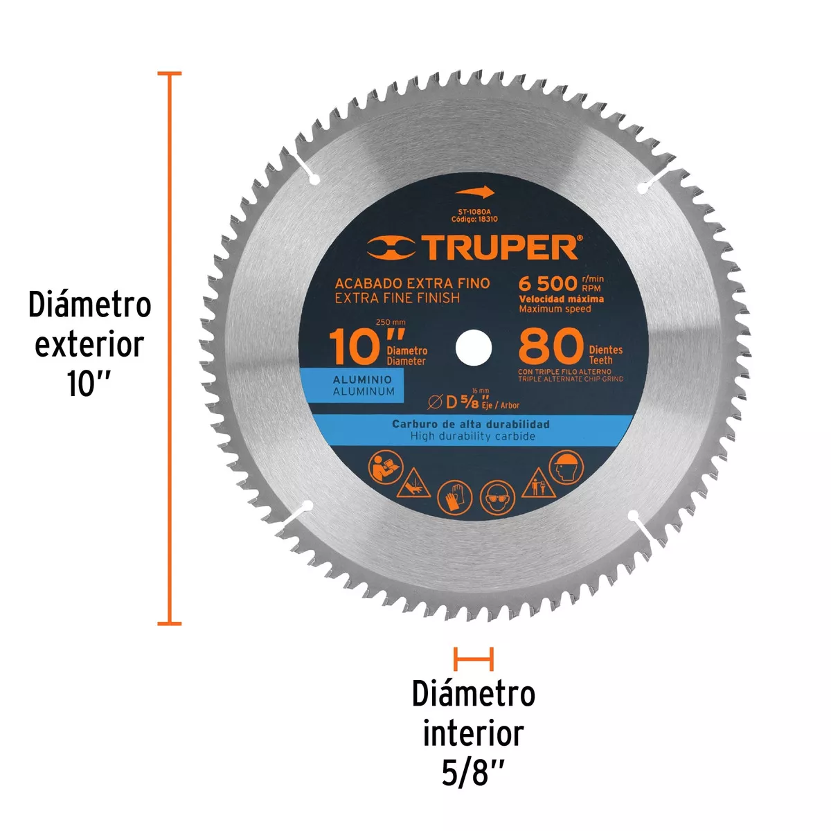 DISCO SIERRA ALUMINIO 10X80 DTES. TRUPER ( - 1