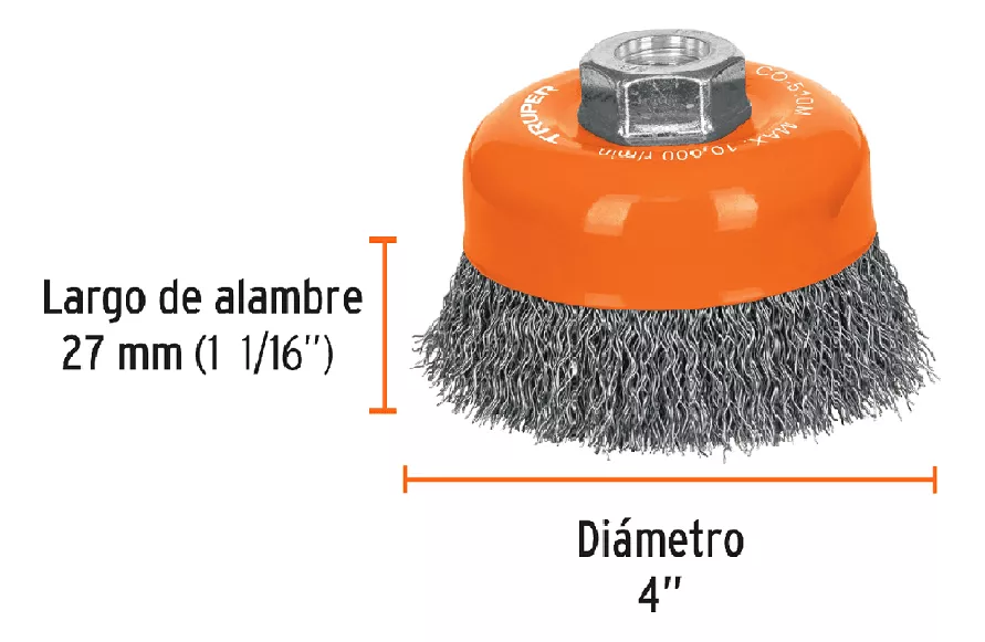 GRATA COPA 4 ONDULADA FINA PARA ESMERIL M14 TRUPER (CO-510M) - 2