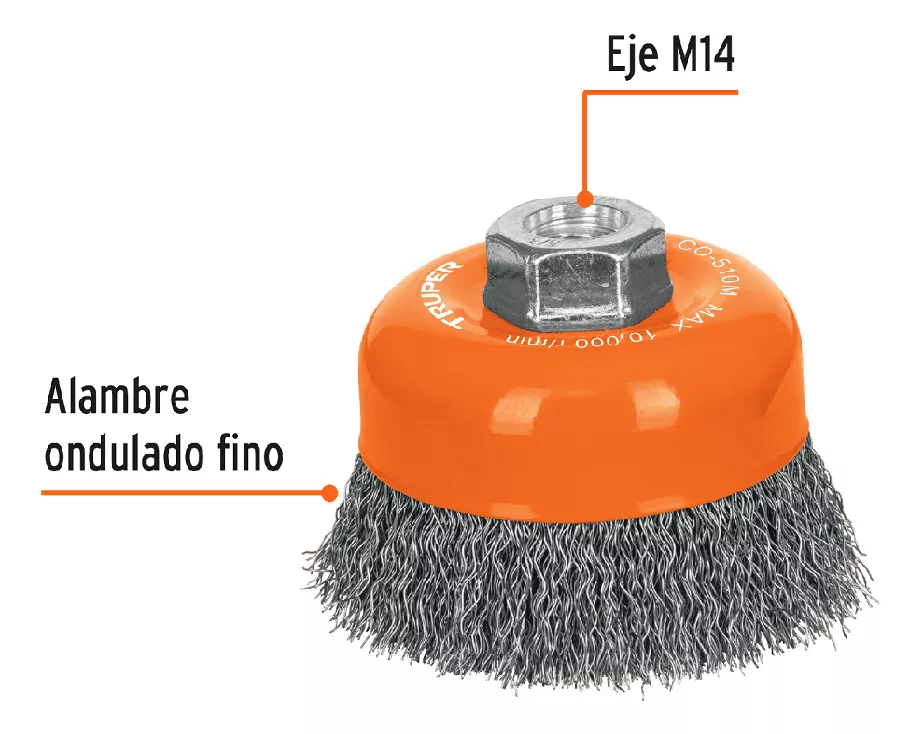 GRATA COPA 4 ONDULADA FINA PARA ESMERIL M14 TRUPER (CO-510M) - 3