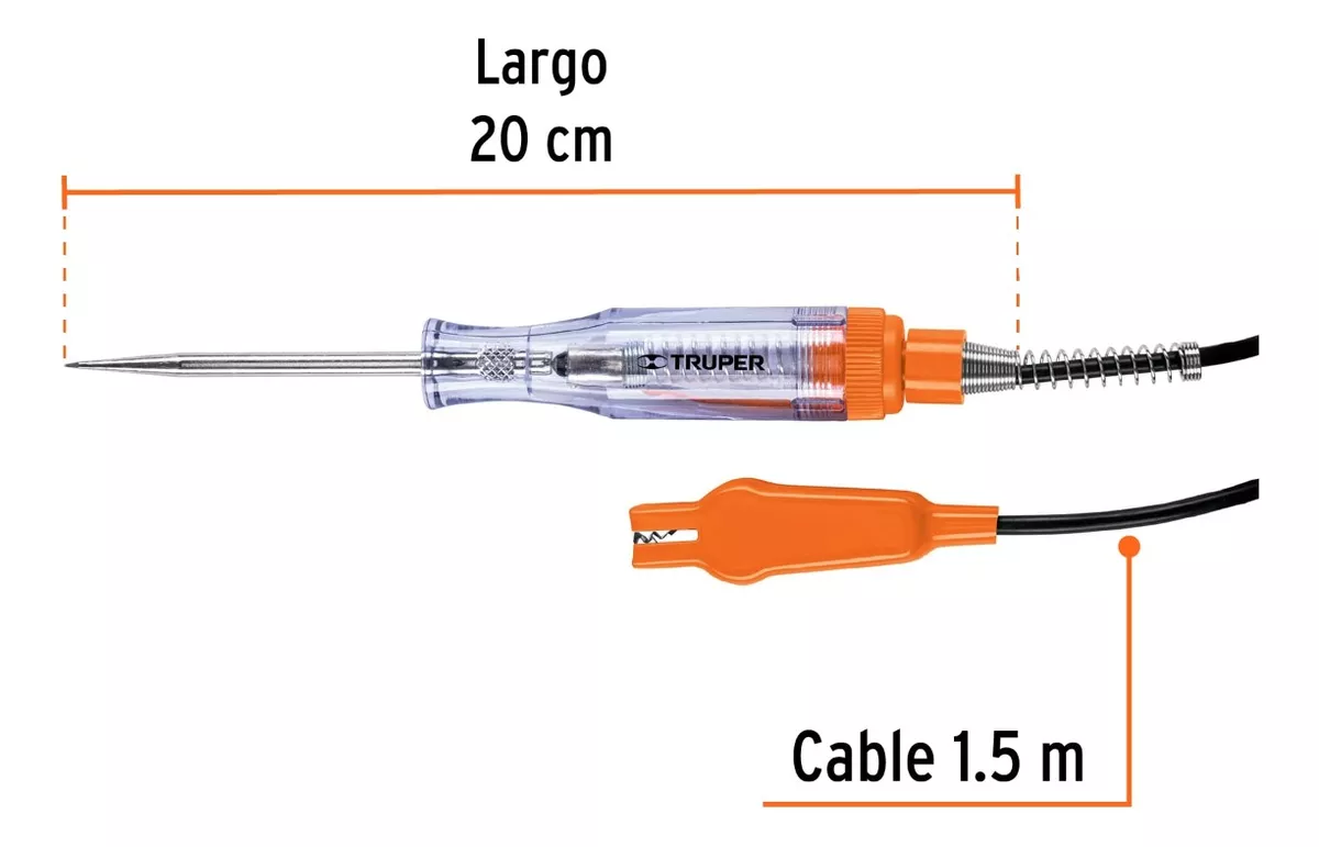 PROBADOR DE CORRIENTE DIRECTA 1.5 MT MARCA TRUPER PROCO-20X - 3