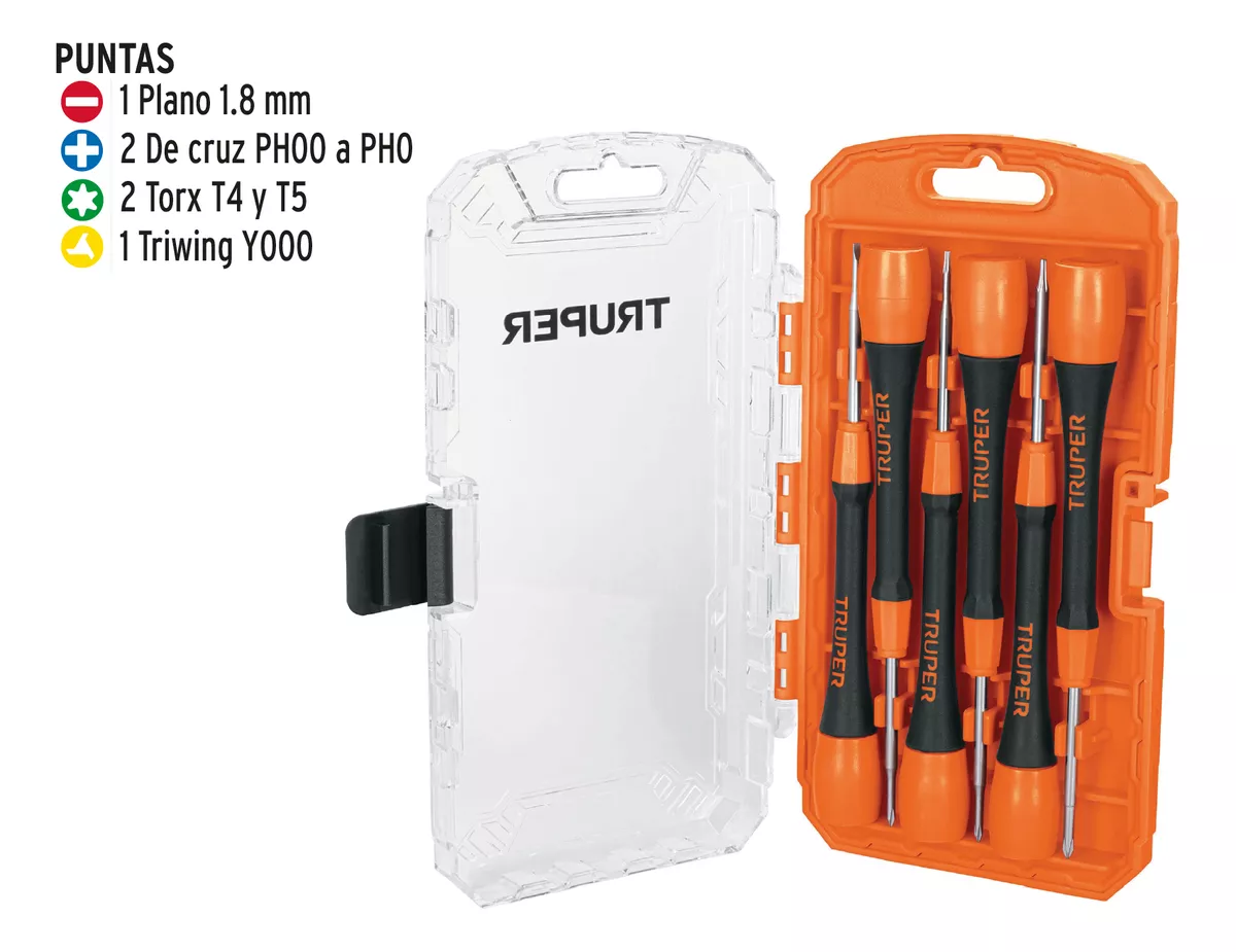JUEGO DESTORNILLADOR PRECISION 6 PZAS TRUPER (JOY-6) - 4