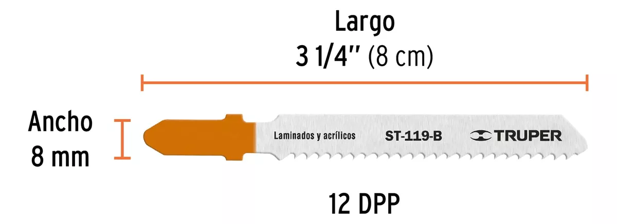JUEGO SIERRA CALAR 5 PZAS RECTO P/MADERA MARCA TRUPER ST-119 - 3