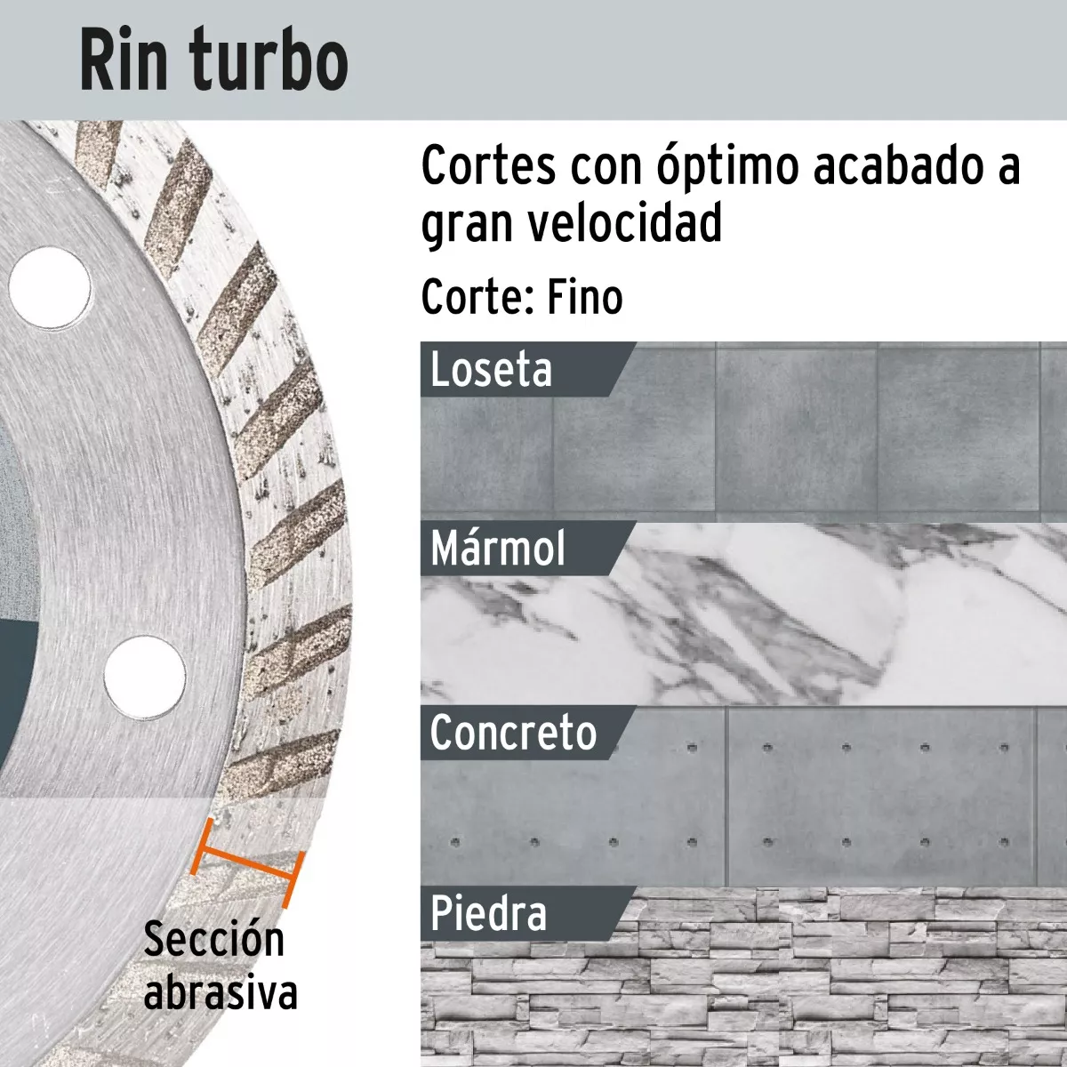 DISCO DE DIAMANTE, RIN TURBO, 4-1/2', TRUPER DID-245 - 4