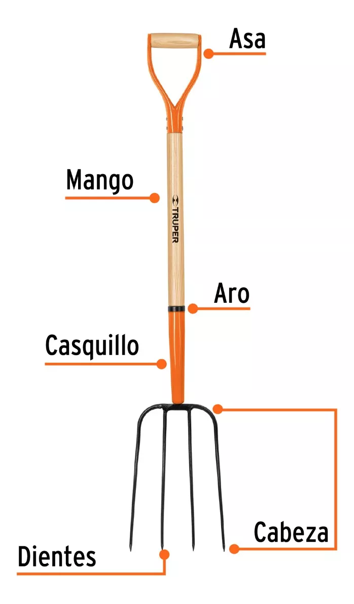 HORQUETA 4 GANCHOS PAJA C/MANGO 35 TRUPER BPJ-4C - 2