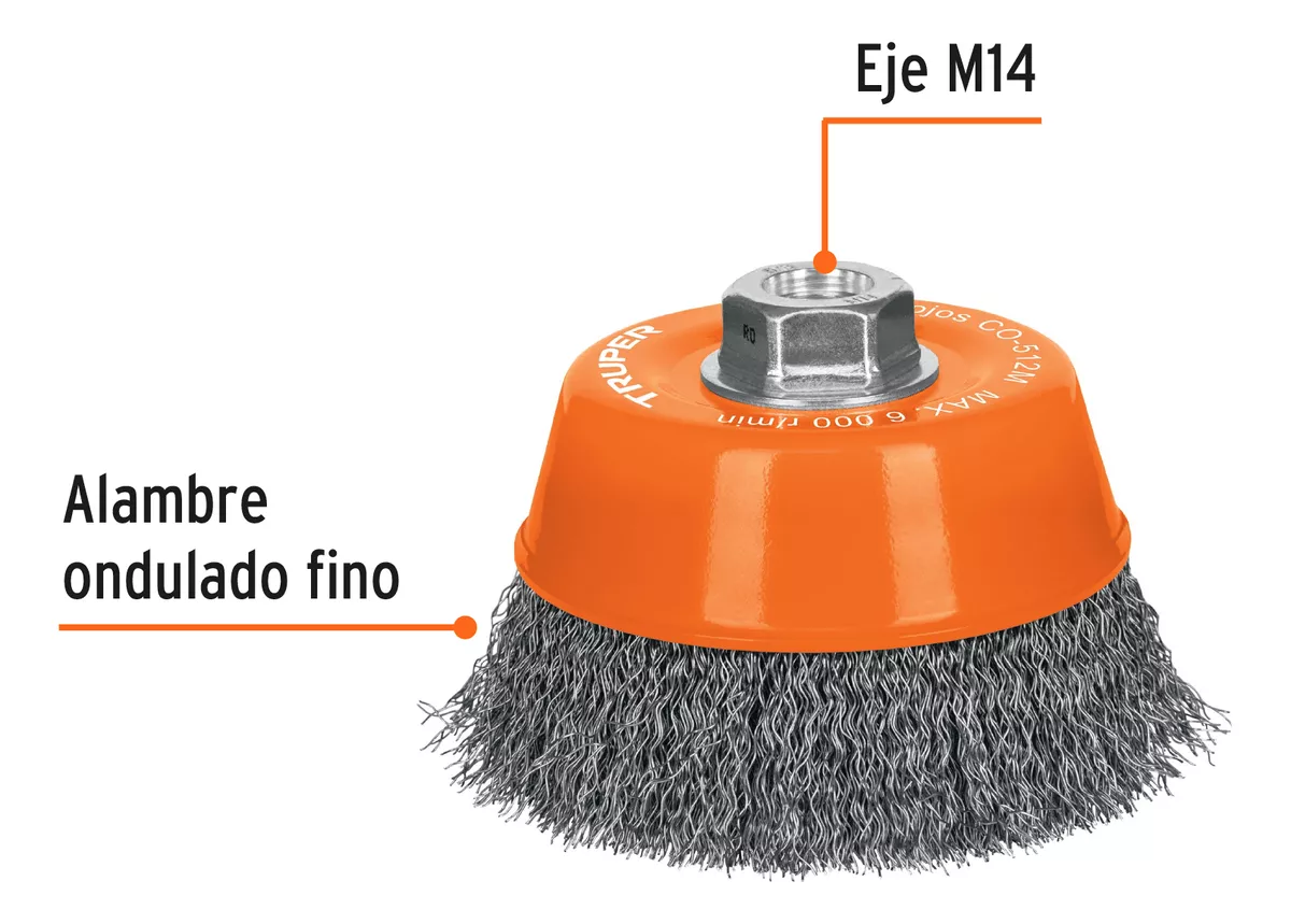 GRATA COPA 5 ONDULADO FINA PARA ESMERIL M14 TRUPER (CO-512M) - 2