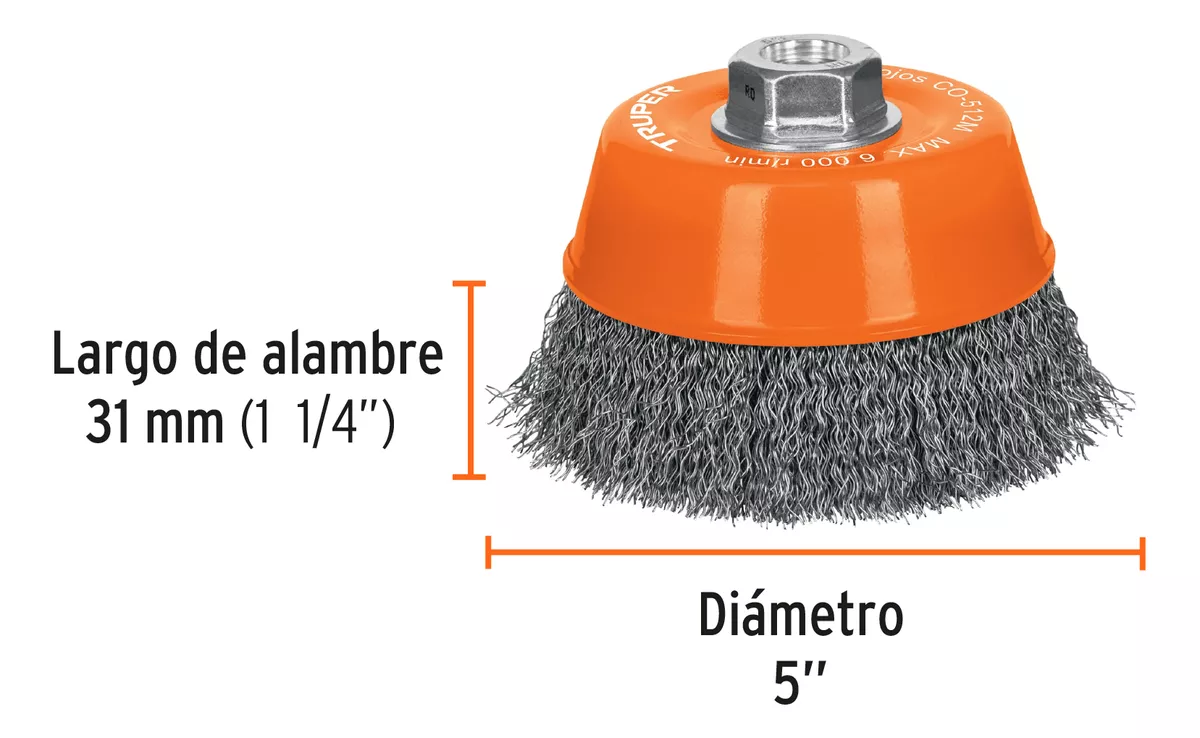 GRATA COPA 5 ONDULADO FINA PARA ESMERIL M14 TRUPER (CO-512M) - 3