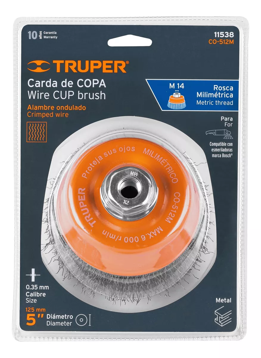 GRATA COPA 5 ONDULADO FINA PARA ESMERIL M14 TRUPER (CO-512M) - 4