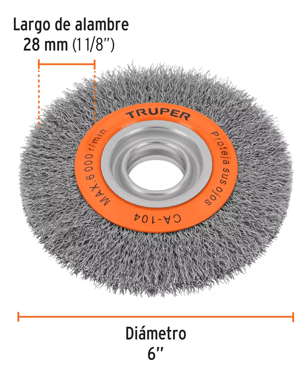 GRATA CIRCULAR ONDULADO 6 PARA ESMERIL 3/4 TRUPER (CA-104) - 2
