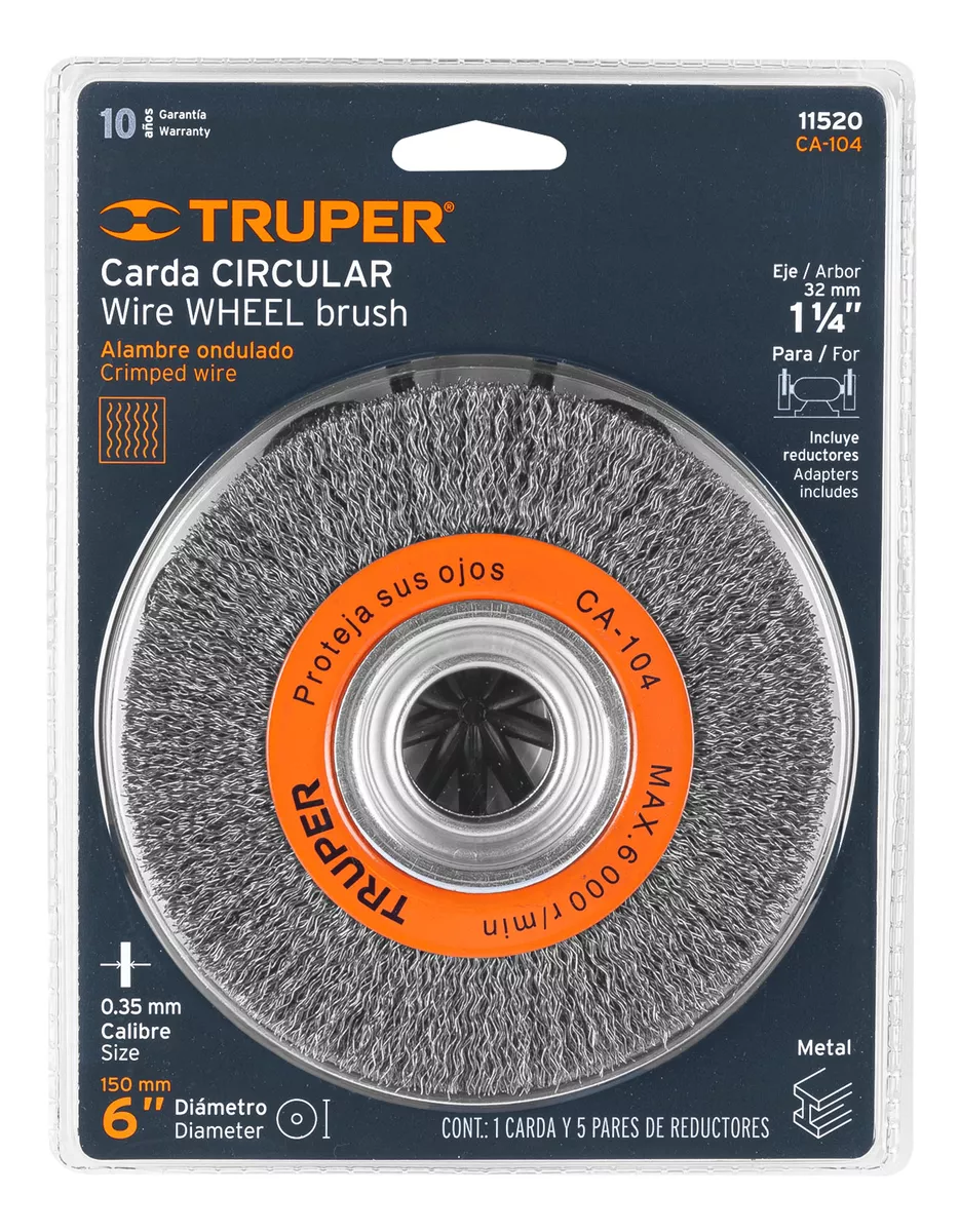 GRATA CIRCULAR ONDULADO 6 PARA ESMERIL 3/4 TRUPER (CA-104) - 4