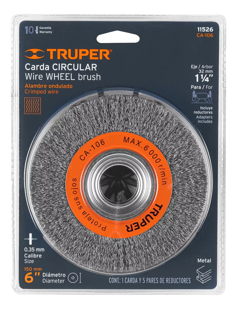 GRATA CIRCULAR ONDULADO 6 PARA ESMERIL 1 1/8 TRUPER (CA-106) - 2