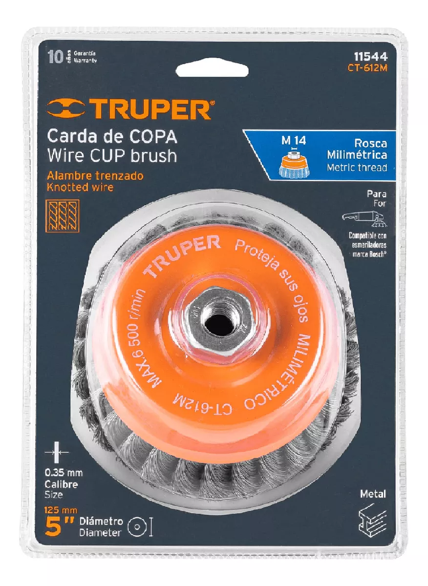 GRATA COPA DE 5 PARA ESMERIL TRENZADA MARCA TRUPER (CT-612M) - 4