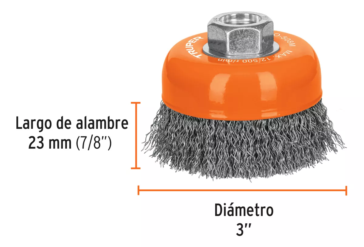 GRATA COPA 3 ONDULADO FINA PARA ESMERIL M14 TRUPER (CO-508M) - 4