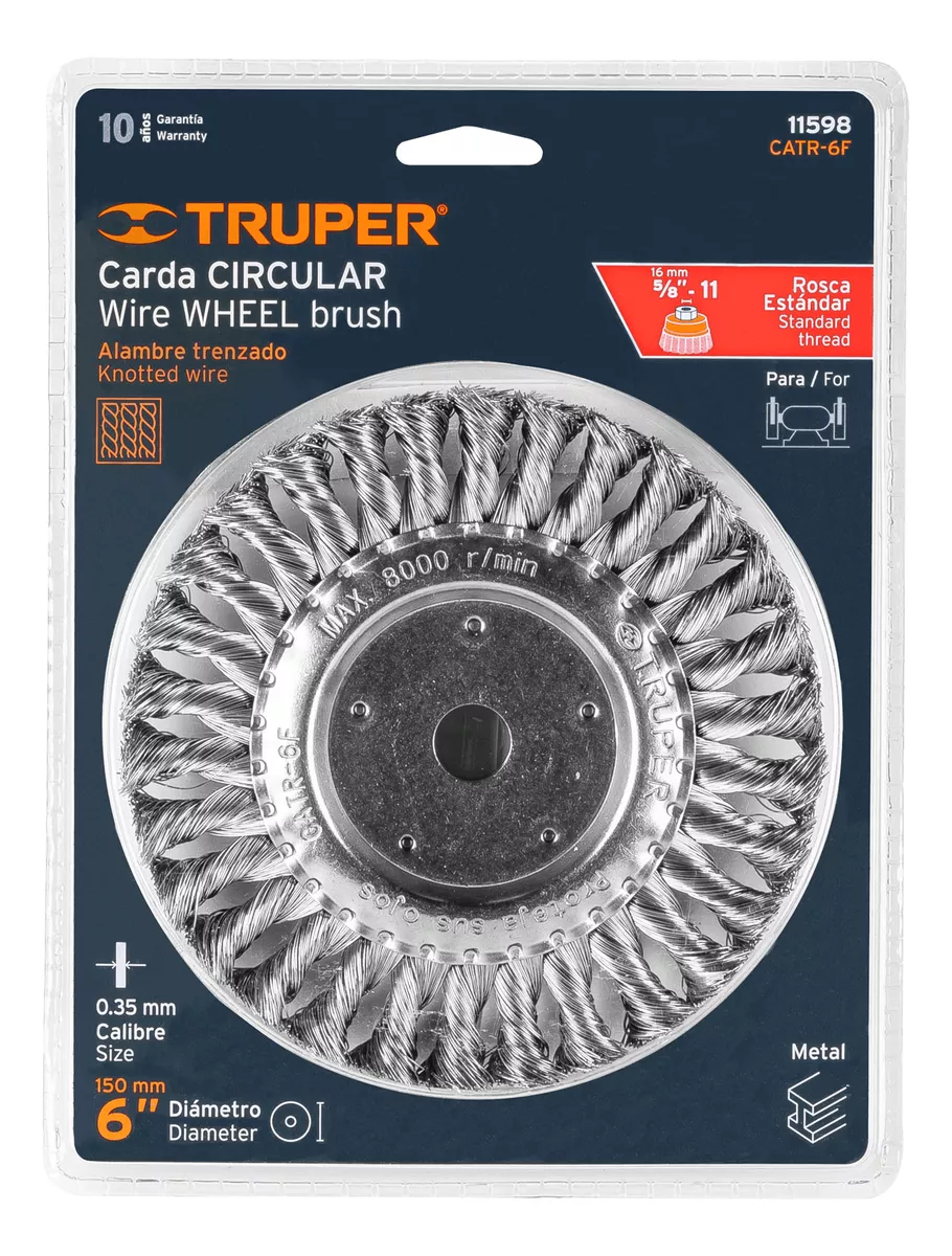 GRATA CIRCULAR TRENZADA GRUESA 6 P/ESMERIL TRUPER (CATR-6F) - 2