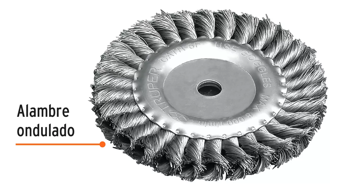GRATA CIRCULAR TRENZADA GRUESA 6 P/ESMERIL TRUPER (CATR-6F) - 4