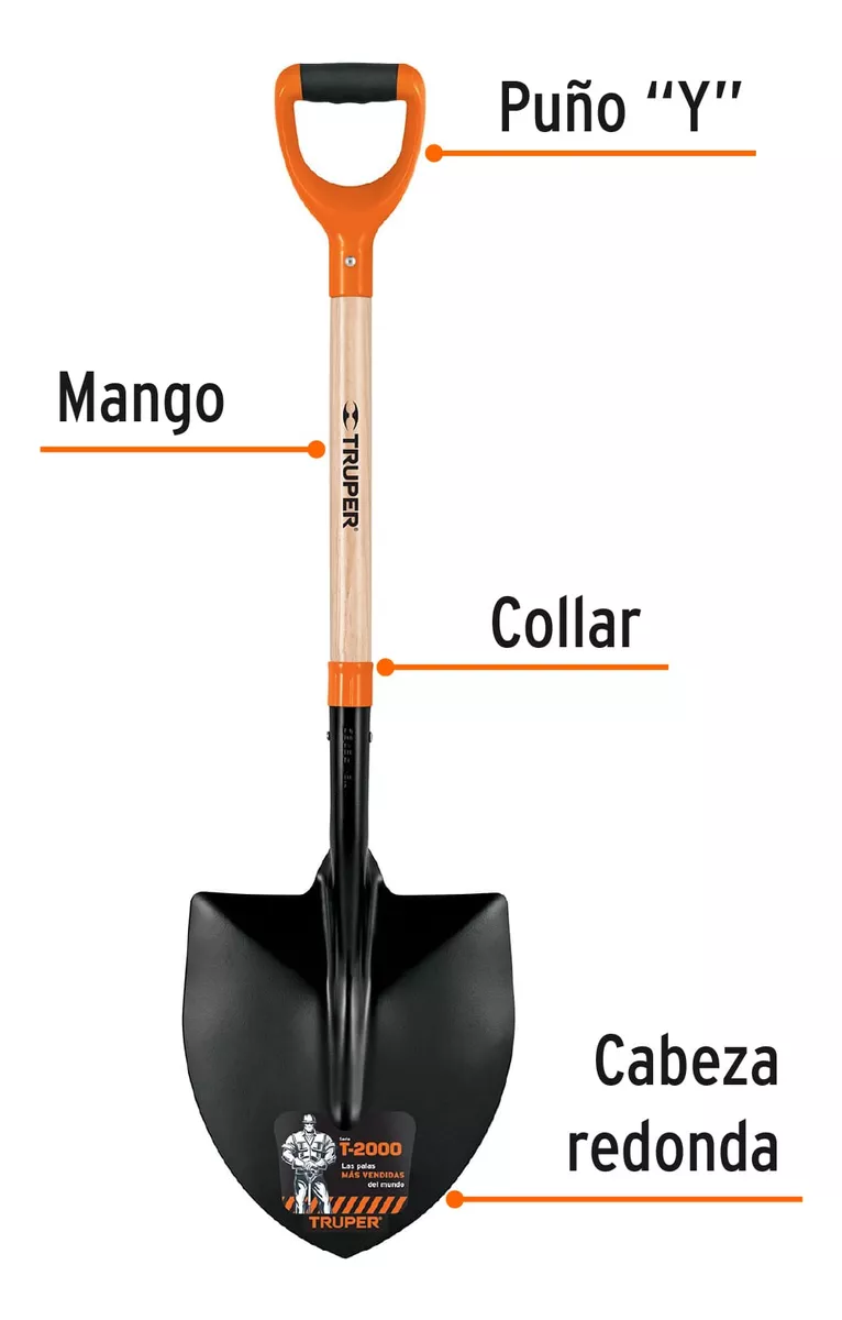 PALA PUNTA HUEVO M/MADERA PUÑO MARCA TRUPER - 2