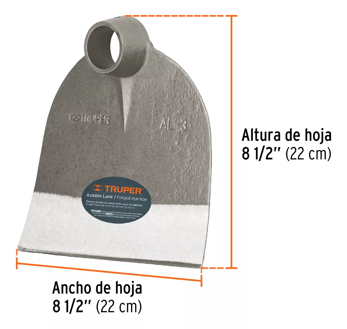 AZADÓN FORJADO 1.8 LBS S/MANGO #3 TRUPER - 3