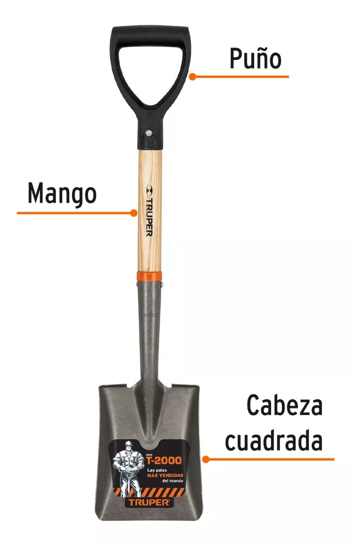 PALA CUADRADA CAJUELERA M/MADERA MARCA TRUPER TR-BYC - 2