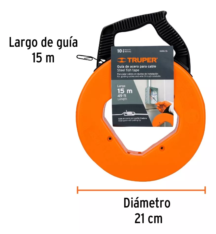 GUÍA PASACABLE (LAUCHA) DE 15 MTS MARCA TRUPER (GUIA-15) - 3