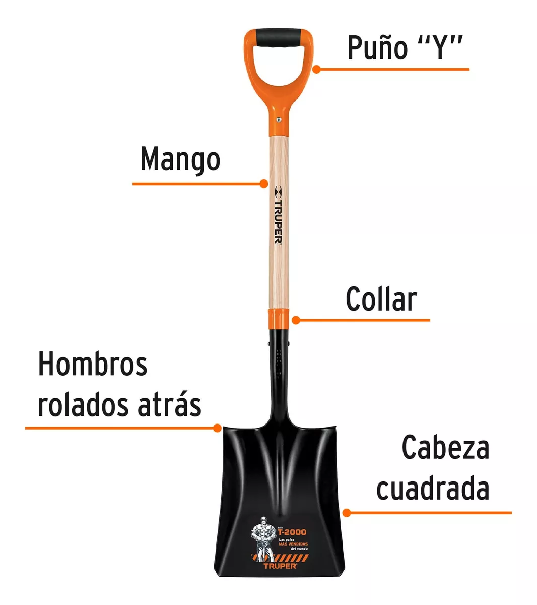 PALA CUADRADA M/MADERA PUÑO TRUPER - 2