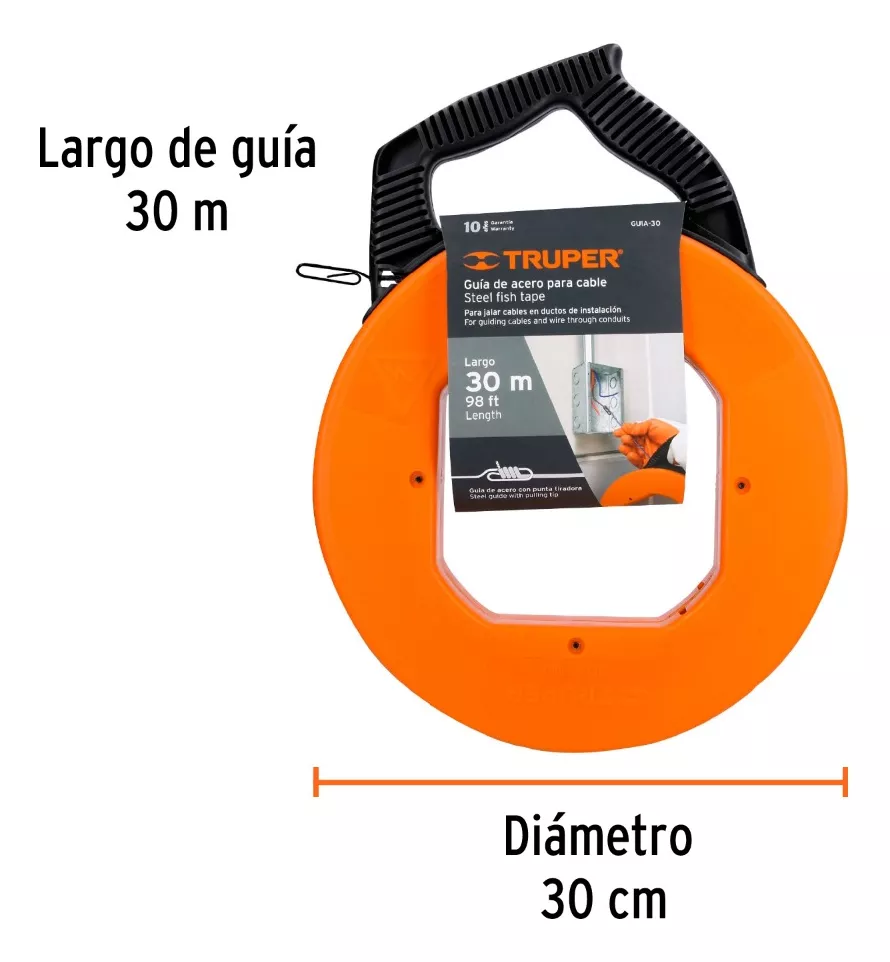GUÍA PASACABLE (LAUCHA) DE 30 MTS MARCA TRUPER (GUIA-30) - 3